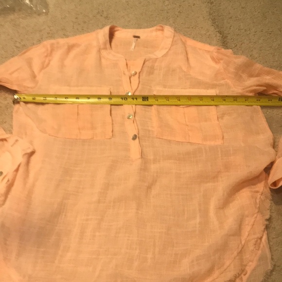 Free People Talk To Me Crinkled Frayed-Hem Shirt - Picture 7 of 8